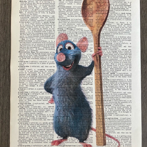 Disney Remy's Ratatouille Themed Dictionary Print Art - Set of 4 - Picture 4 of 5